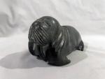 Inuit Soapstone Carved Walrus Figure - Signed