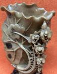 Vintage Chinese Soapstone Carved Vase 10.75”
