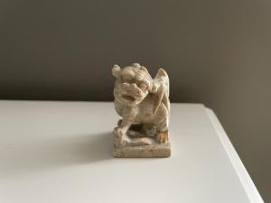 Carved Vintage Chinese Soapstone Foo Dog Stamp