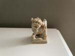 Carved Vintage Chinese Soapstone Foo Dog Stamp