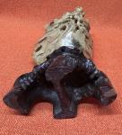 Vintage Chinese Soapstone Carved Vase 10.75”