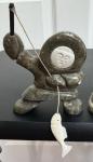 Inuit Alaskan Soapstone Fisherman Carving - BEKOA