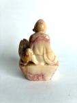 Chinese Soapstone Sage Scholar with Foo Dog Figurine