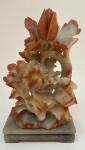 Chinese Soapstone Flower Carving with Stand, 6.5”