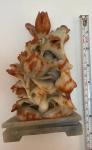 Chinese Soapstone Flower Carving with Stand, 6.5”