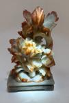Chinese Soapstone Flower Carving with Stand, 6.5”