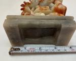 Chinese Soapstone Flower Carving with Stand, 6.5”