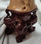 20" Chinese Soapstone Hand Carved Floral Bird Vases