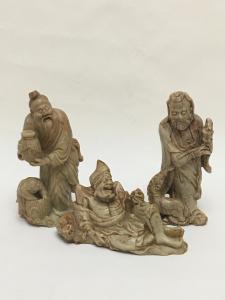 Set of 3 Antique Chinese Soapstone Figurines