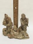 Set of 3 Antique Chinese Soapstone Figurines