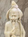 Hand-Carved Chinese Soapstone Fisherman Figurine 8”