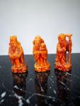 Set of 3 Antique Chinese Soapstone Figurines