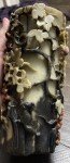 Chinese Soapstone Hand-Carved Vase with Squirrels