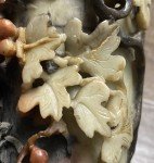 Chinese Soapstone Hand-Carved Vase with Squirrels