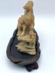 Antique Chinese Soapstone Horse and Monkey Sculpture