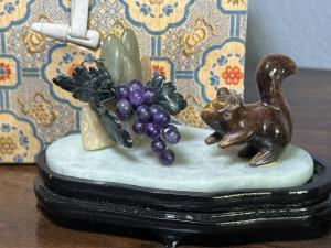 Chinese Soapstone Squirrel Sculpture - Vintage Piece