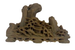 8" Chinese Soapstone Mountain Village Sculpture