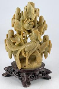 6” Chinese Soapstone Phoenix Bird Statue