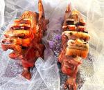 Chinese Hand-Carved 9" Foo Dog Soapstone Red