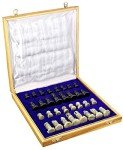 Vintage Asian Soapstone Chess Set with Wooden Box