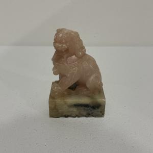 Chinese Hand Carved Soapstone Foo Dog Figurine
