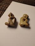 Vintage Chinese Hand Carved Soapstone Monkey Figurines