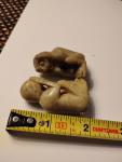 Vintage Chinese Hand Carved Soapstone Monkey Figurines