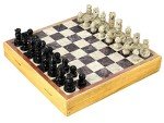 Vintage Asian Soapstone Chess Set with Wooden Box
