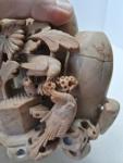 Antique Chinese Carved Soapstone Vase with Birds
