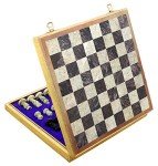 Vintage Asian Soapstone Chess Set with Wooden Box