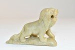 Exquisite Vintage Green Soapstone Roaring Lion