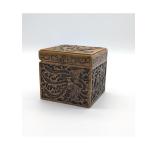 Vintage Chinese Soapstone Trinket Box with Dragon Design
