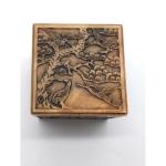 Vintage Chinese Soapstone Trinket Box with Dragon Design
