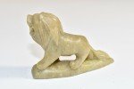 Exquisite Vintage Green Soapstone Roaring Lion