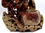 Antique Chinese Soapstone Carved Vase and Bowl