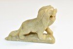 Exquisite Vintage Green Soapstone Roaring Lion