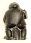 1960s Inuit Soapstone Sculpture "Hunter with Seal