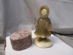 Inuit Art Soapstone Statue with Carved Base