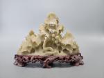 Chinese Hand Carved Soapstone Grapevine Sculpture