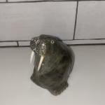 Inuit Carved Grey Soapstone Walrus Figurine