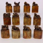 Chinese Zodiac Soapstone Seal Set - 12 Animals