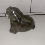 Inuit Carved Grey Soapstone Walrus Figurine