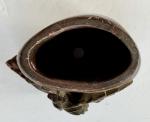 Brown Floral Soapstone Vase Brush Pot 5.5”