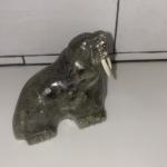 Inuit Carved Grey Soapstone Walrus Figurine