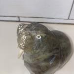 Inuit Carved Grey Soapstone Walrus Figurine