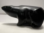 Inuit Black Polar Bear Soapstone Carving 4.5