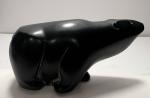 Inuit Black Polar Bear Soapstone Carving 4.5