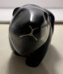 Inuit Black Polar Bear Soapstone Carving 4.5