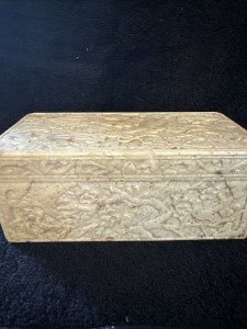 Soapstone Trinket Box with Chinese Carvings