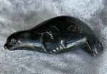 Inuit Soapstone Seal Sculpture, Hand-Carved Art